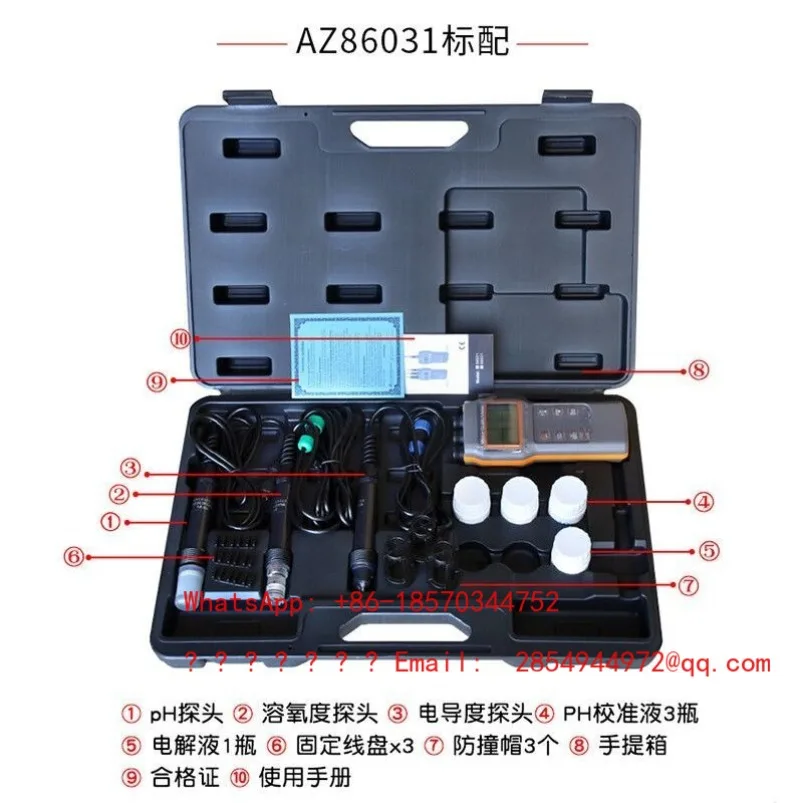 2026   Multi Functional Dissolved Oxygen Analyzer AZ86031 Fish Pond Aquaculture Conductivity Salinity Water Quality Detector