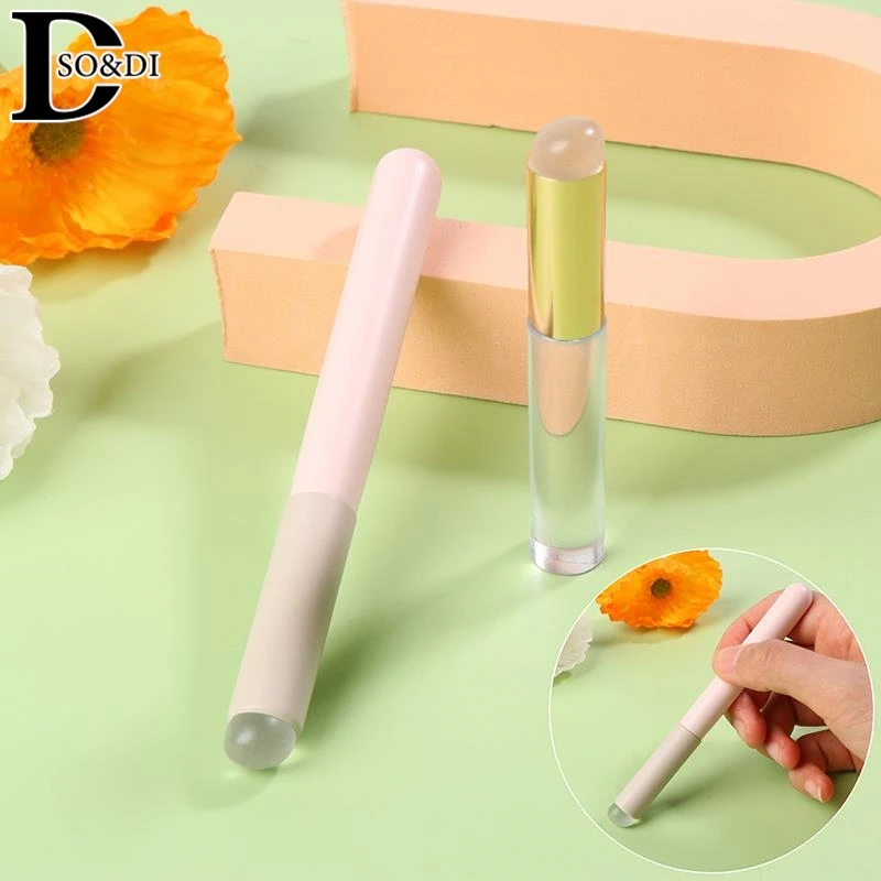 1Pcs Lipstick Dye Brush Concealer Portable Silicone Lip Brush Nail Art Reusable Angled Concealer Brush Makeup Applicator Tool