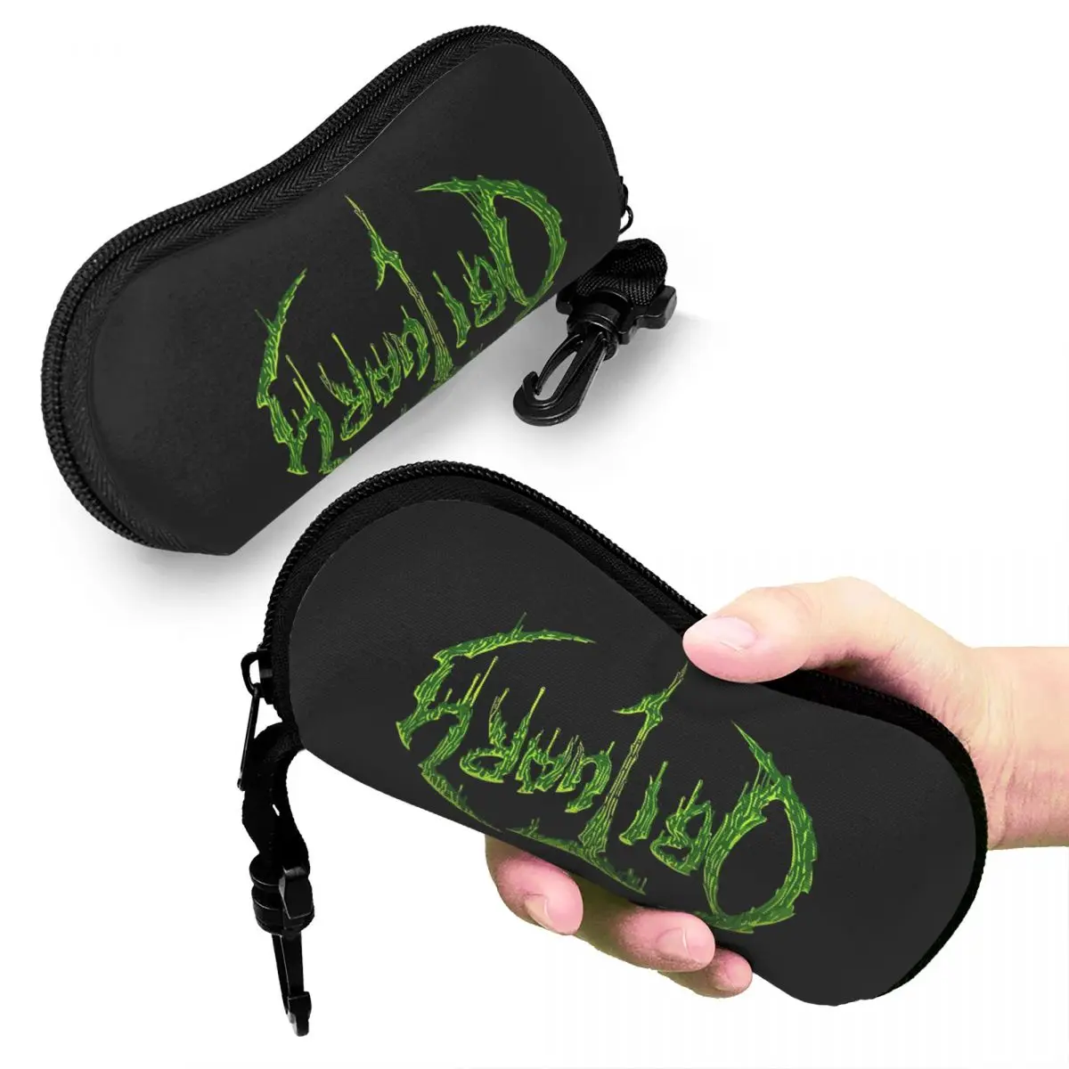 

Adult Obituary Band Logo Death Metal Trucker (1) Shell Glasses Case Portable Sunglasses Box Women Men Soft Eyeglasses Bag Pouch