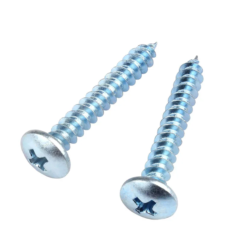 M3 M4 M5 M6 Blue Zinc Carbon Steel Galvanized Phillips Cross Recessed Truss Head Self‑Tapping Screw Mushroom Umbrella Head