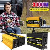 DC 12V To AC 110/220V Power Converter Dual USB Intelligent Power Inverter Built-in Fuse Car Voltage Transformer for RV Caravan