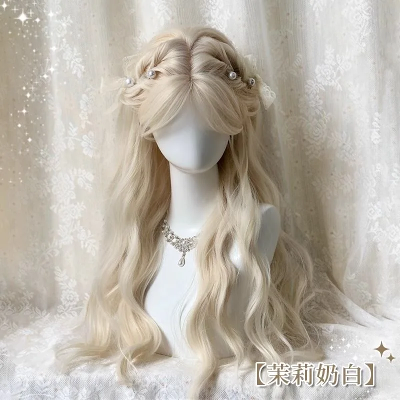 peluca, pelo largo, pelo artificial simulado, juego de anime, accesorios de juego de anime Cosplay, tocado, pelo rizado, accesorios para espectáculo de fotos