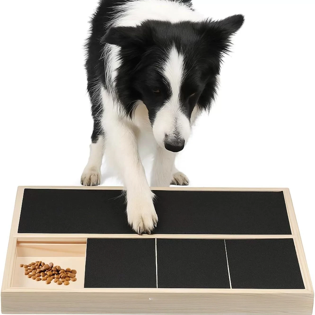 Wooden Dog Scratching Board Pull Hidden Food Box Nail File Board with Sandpaper Solid Wood