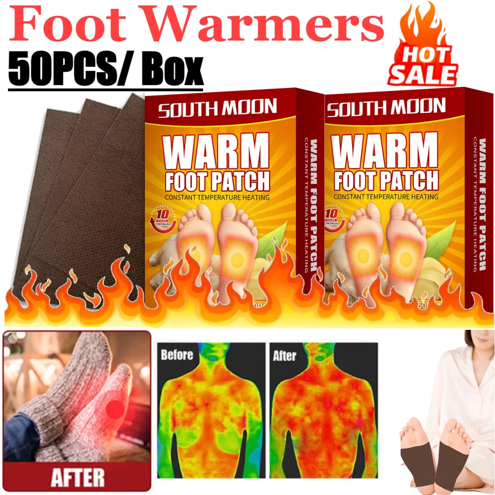 50Pcs Warm Foot Patch Up To 10 Hours of Heat Odorless Hot Insole Warmers Multifunctional Foot Warmer for Outdoor Fishing Hunting