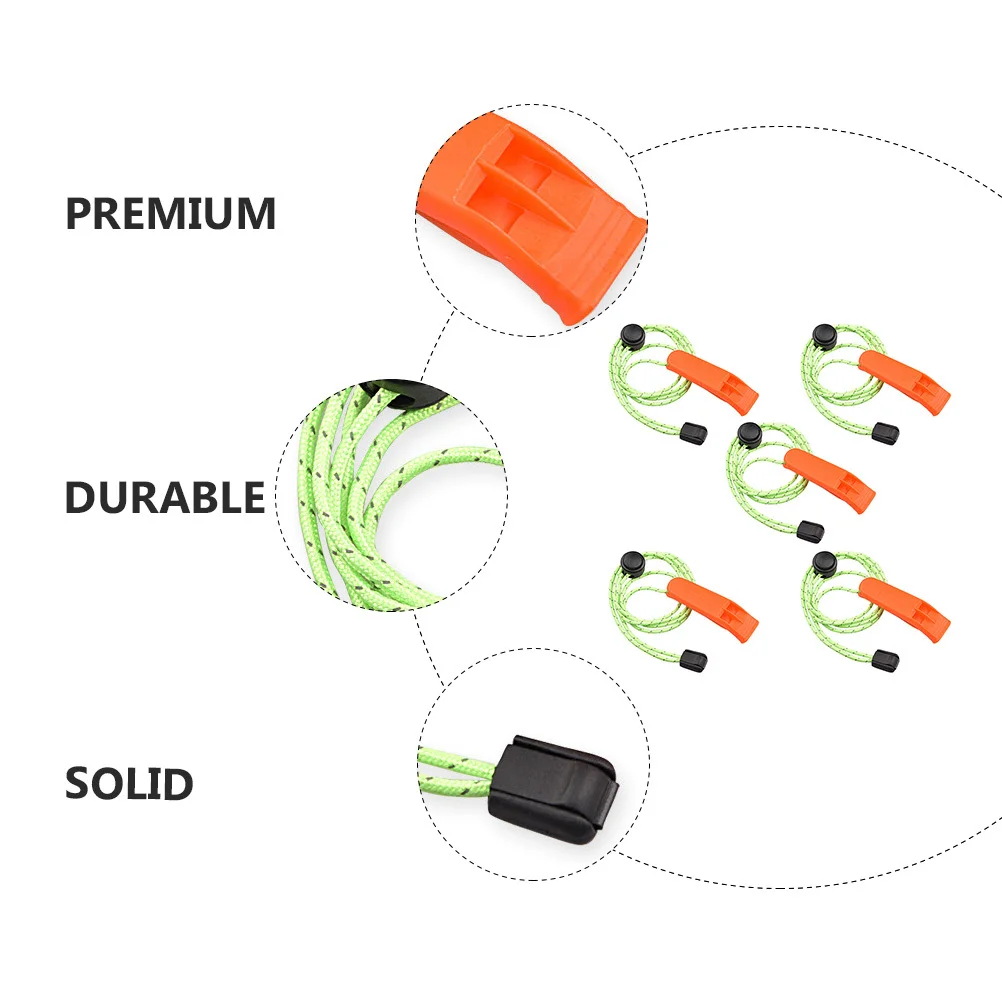 5 قطعة صافرة عالية التردد تصميم ممتاز لتدفق الهواء حالات الرطب والجاف أدوات خارجية للتخييم في حالات الطوارئ