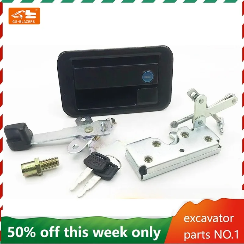 

Excavator Parts for Kobelco SK55 60C Cab Door Lock Assembly Inner and Outer Handle SK60-C Door Lock Accessories