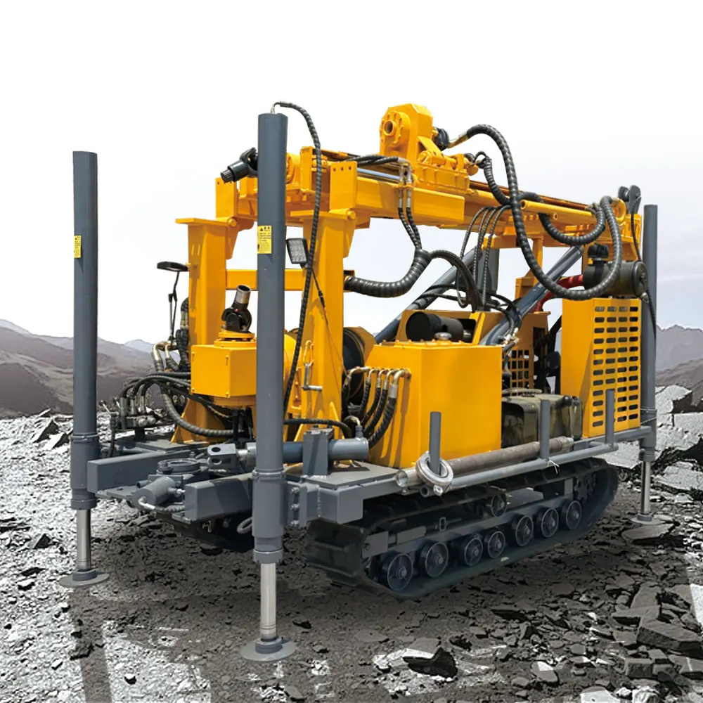 Dual-Purpose Drilling Rig 200-800m Mud And Air Drill Core Rig Down The Hole Hammer Diesel Crawler Mounted