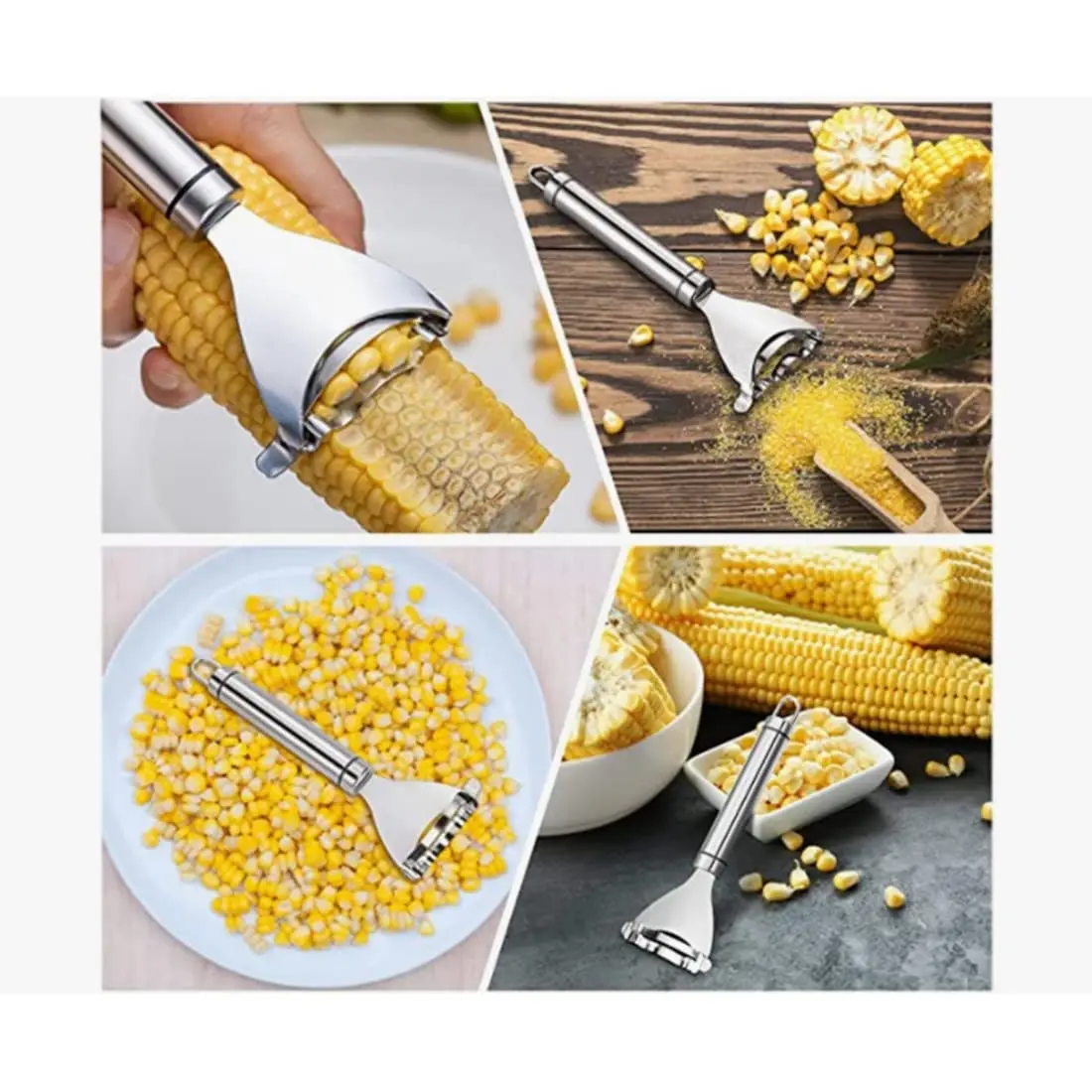 Home Y-Shaped Corn Peeler - Stainless Steel Fast Kernel Remover 3 Seconds Per Corn Kitchen Corn Shelling Lazy Tool image 3
