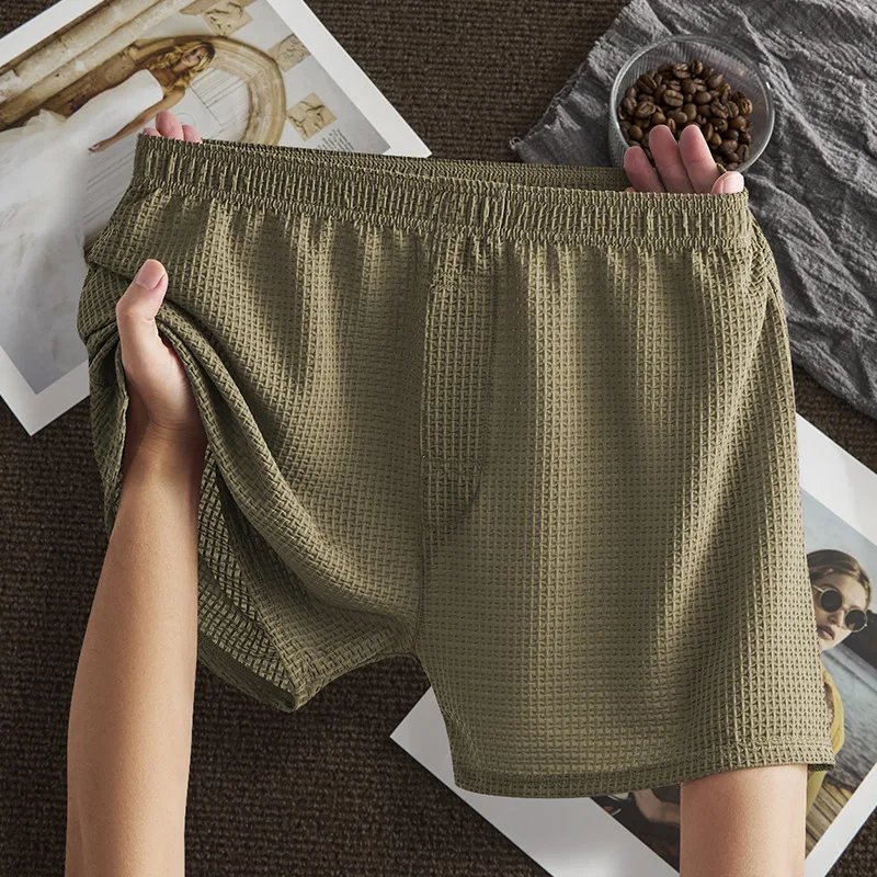 Herren Aro-Hosen Eisseide Kühlende Locker Sitzende Atmungsaktive Boxershorts Nahtlose Boxershorts Männerunterwäsche Herren-Pyjamahosen
