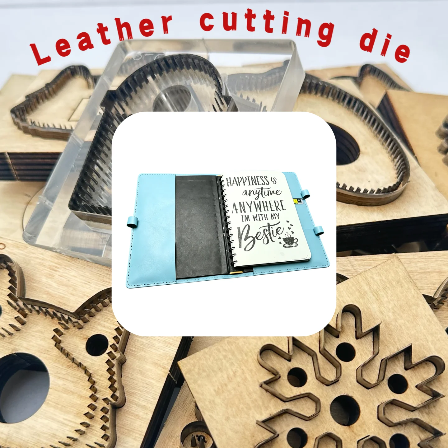 

Leather notebook cutting mold, leather making tool, hand cutting knife, Japanese steel knife wooden mold tool