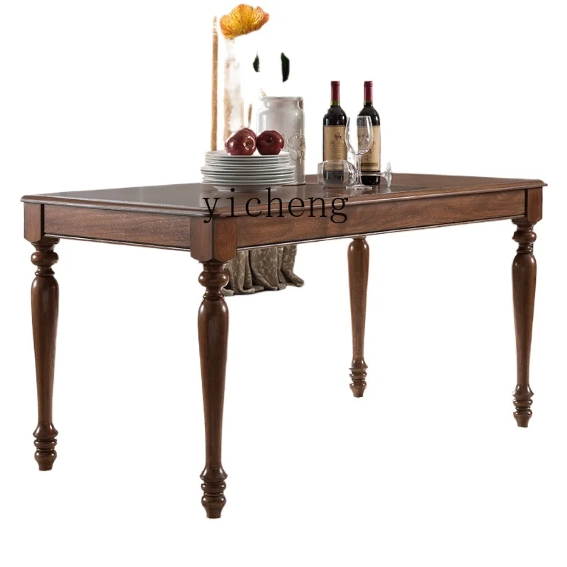 Furniture Solid Wood Dining Table Walnut Simple Modern Log in Stock