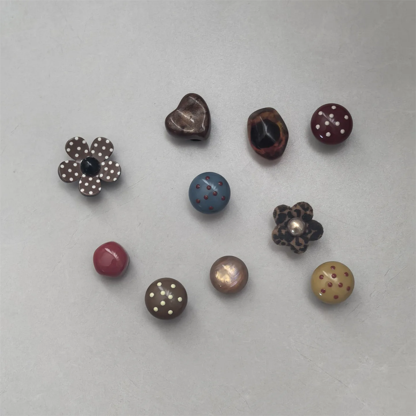 Clog Charm Polka Dot Geometric Ballet Style Elegant DIY Shoe Buckle Cocoa Brown Caramel Contrast Color PVC Lightweight Women