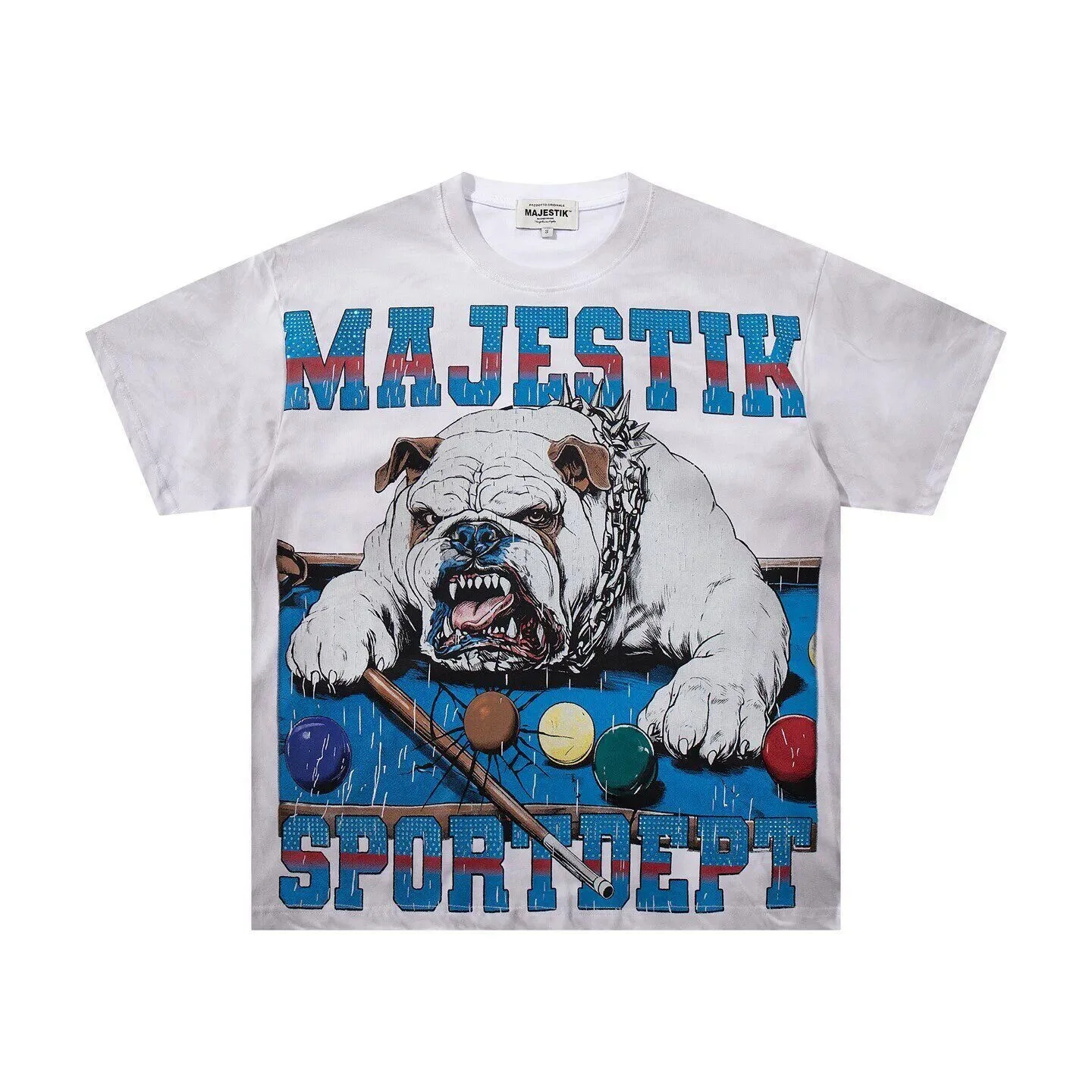MAJESTIK Retro Cartoon Print Beaded Short-Sleeved T-Shirt - Men's and Women's Round Neck Vintage Loosely-Fitting Casual Top