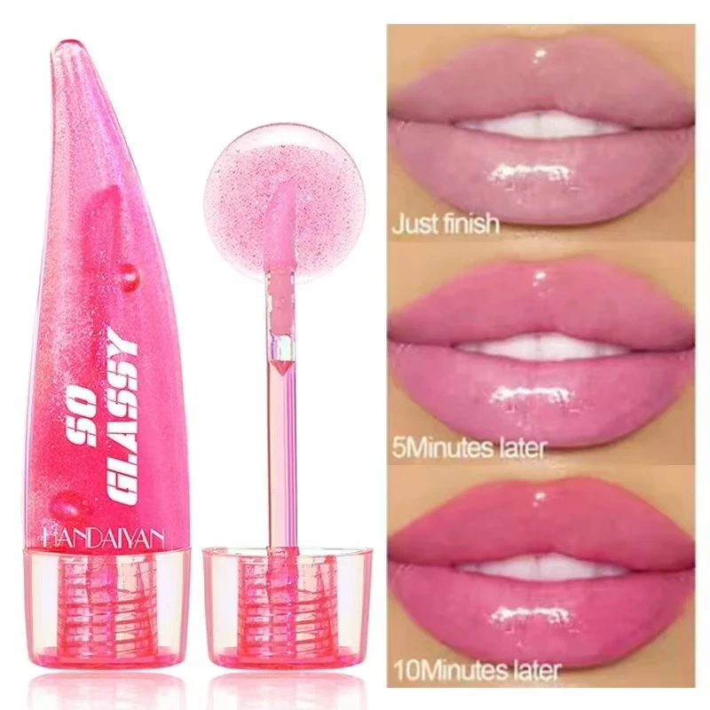 

Color Changing Lip Gloss Pearlescent Glassy Lip Oil Makeup Pink Moisturizing Lip Balm Lipgloss Jelly Plump Lips Care Cosmetics