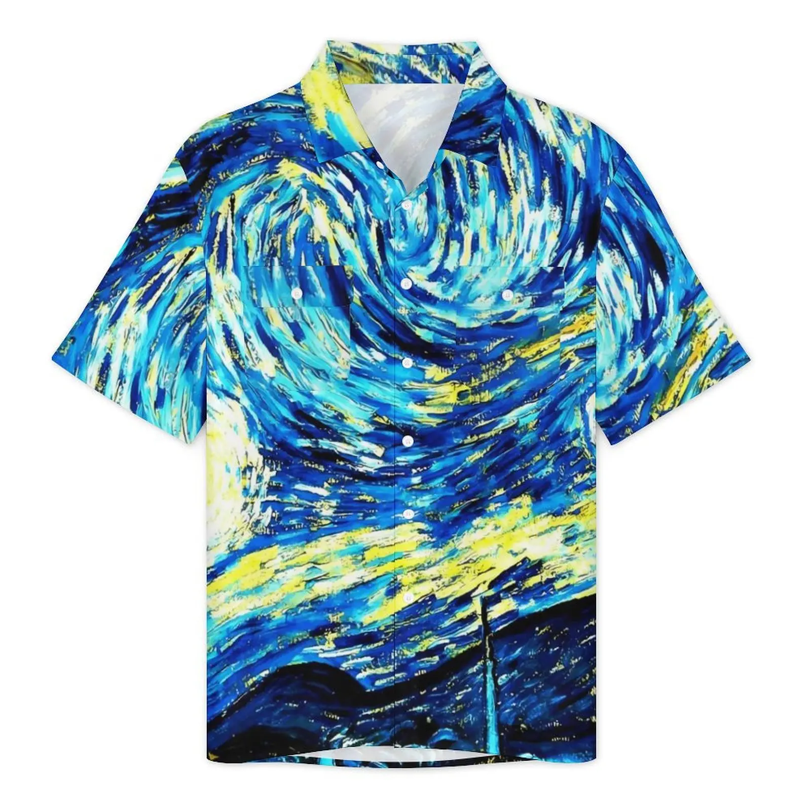 Vincent Van Gogh Beach Shirt Starry Night Hawaiian Casual Shirts Man Novelty Blouses Short Sleeve Streetwear Printed Tops