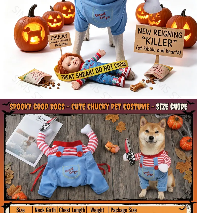 Heißer Verkauf Halloween Haustier-Cosplay-Kostüm Lustiges Gruseliges Outfit Horror-Stil Hunde-Verkleidungskleidung für Große Hunde Party-Bekleidung – Detail 4