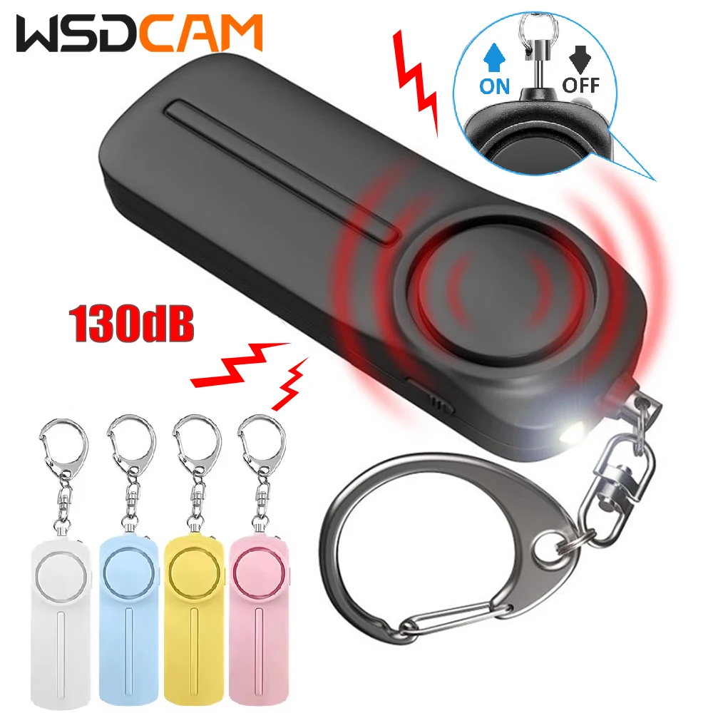 WSDCAM 130dB Self Defense Alarm Anti Attack Emergency Alarm Portable Personal Safety Alarm with Keychain For Kids Girls Women