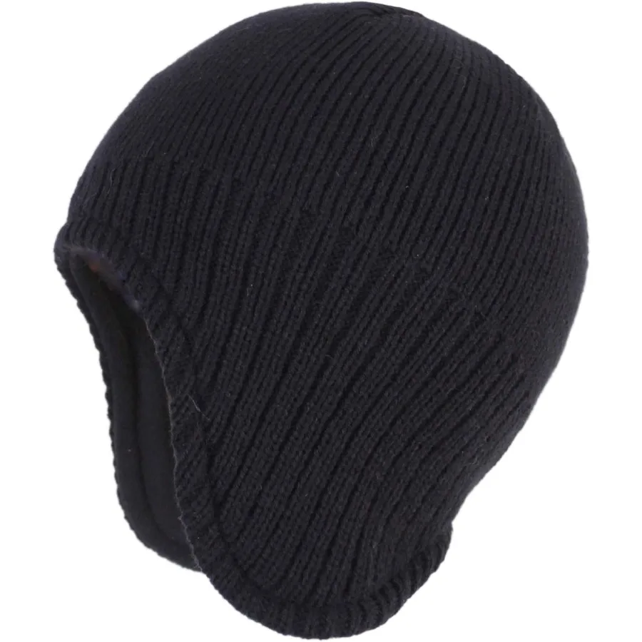 Connectyle Herren-Strickmütze für den Winter mit Ohrenklappen, mit Fleece gefütterte Mütze, warme gestrickte Totenkopfmütze, Beanies, Uhrenmütze