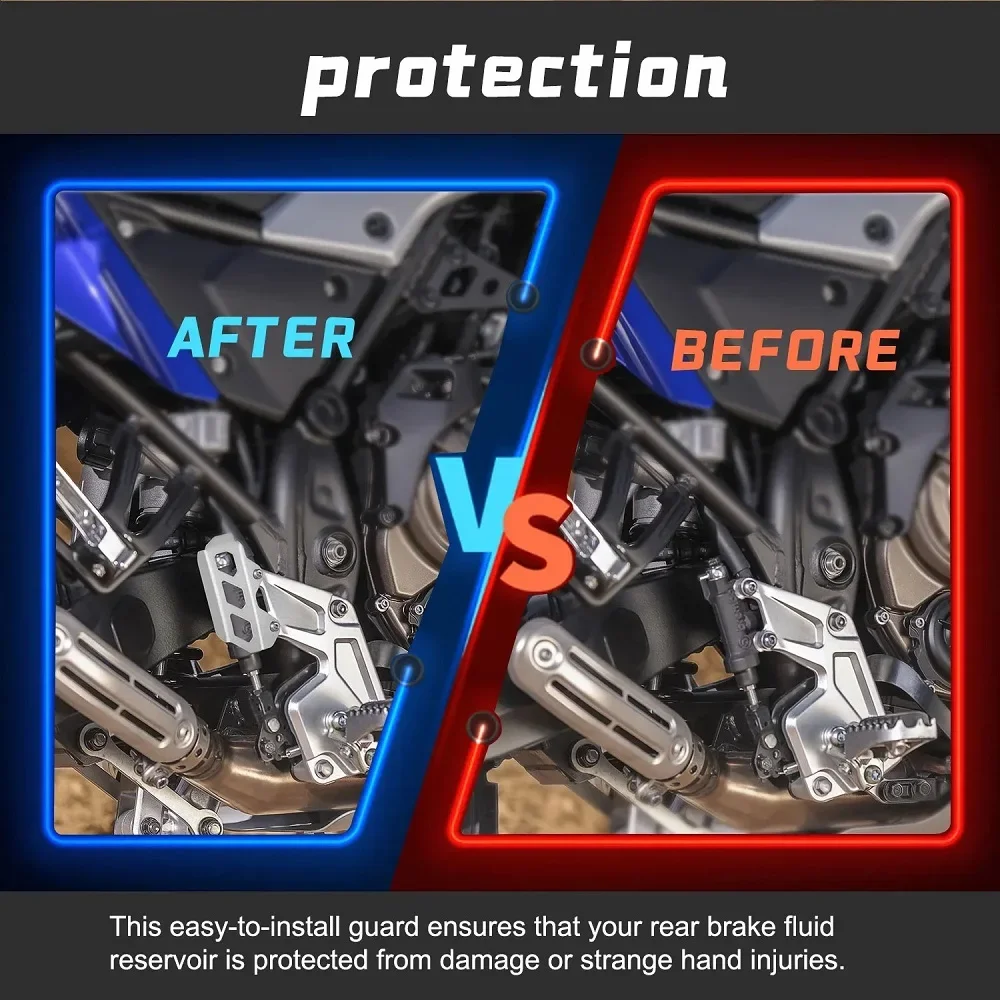 Motorcycle Rear Brake Cylinder Fluid Cover Cap Oil Master Pump Lid Reservoir Guard Flap For Yamaha Tenere 700 XTZ700 T700 19-21