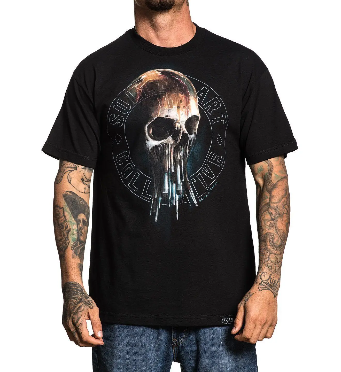 

Sullen Clothing Brian Ulibarri Badge Skull Art Tattoos Urban T Shirt SCM2057