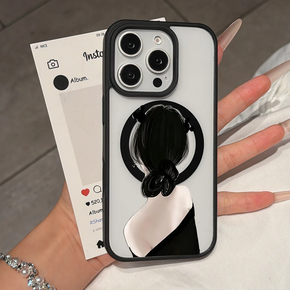 Estuche Magnético Inalámbrico con Diseño de Mickey Mouse para Niñas, Compatible con iPhone 11-17 18 Pro Max, Funda Protectora Antiarañazos y Resistente a Caídas