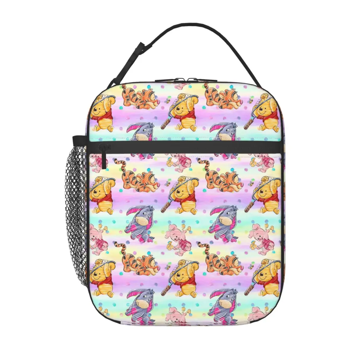 

Custom Cartoons Winnie The Pooh Insulated Lunch Bag for Women Movie Thermal Cooler Bento Box School Portable Tote Bags