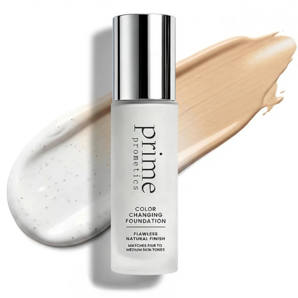 Prime Prometics Color Changing Foundation Self-adjusting Shade Natural-looking Flawless Natural Finish Long Lasting Face Base
