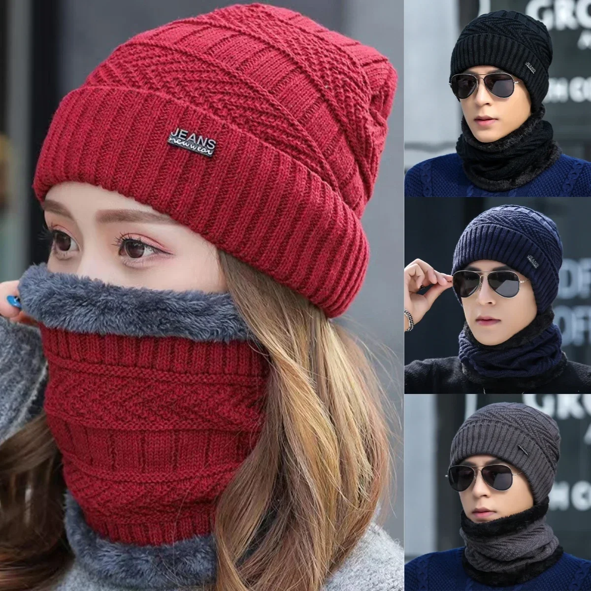 

Scarf Wool Winter Skullies Hat Beanies Hats Winter Keep Warm Beanies for Men Women Caps Balaclava Mask Gorras Bonnet Knitted Hat