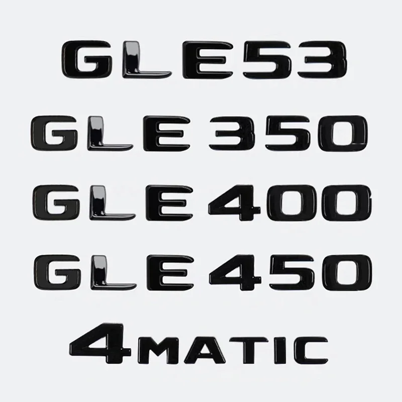 

Car 3D ABS Trunk Letters Logo Badge Emblem Decals Styling Sticker For Mercedes Benz GLE53 GLE350 GLE400 GLE450 W166 W167 4Matic