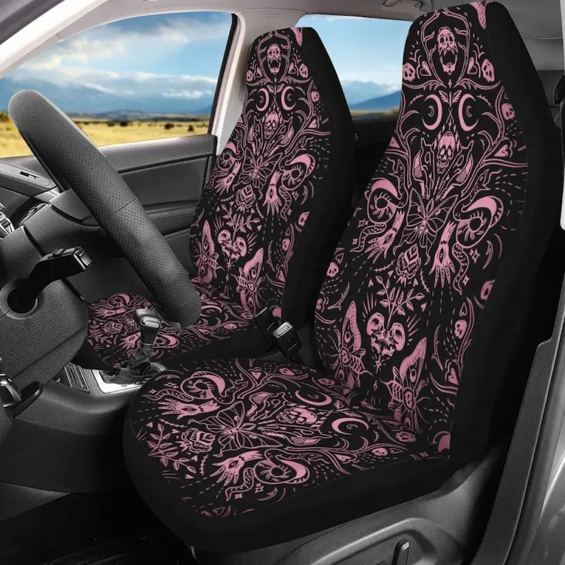 

Pastel Gothic Car Seat Covers Universal Environmentally Friendly Interior Decorations Comfortable Breathable Car Seat Covers
