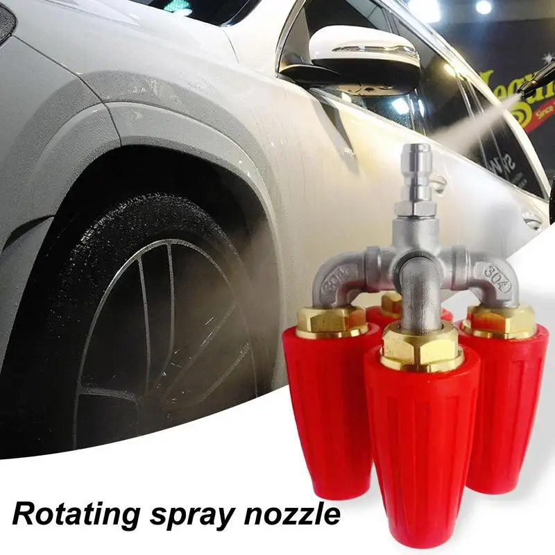 Power Washer Nozzle Rotating Quick Connector Spray Nozzle Pressure Washer Tips Efficient Head Spray For Wall Deck Floor Cleaning