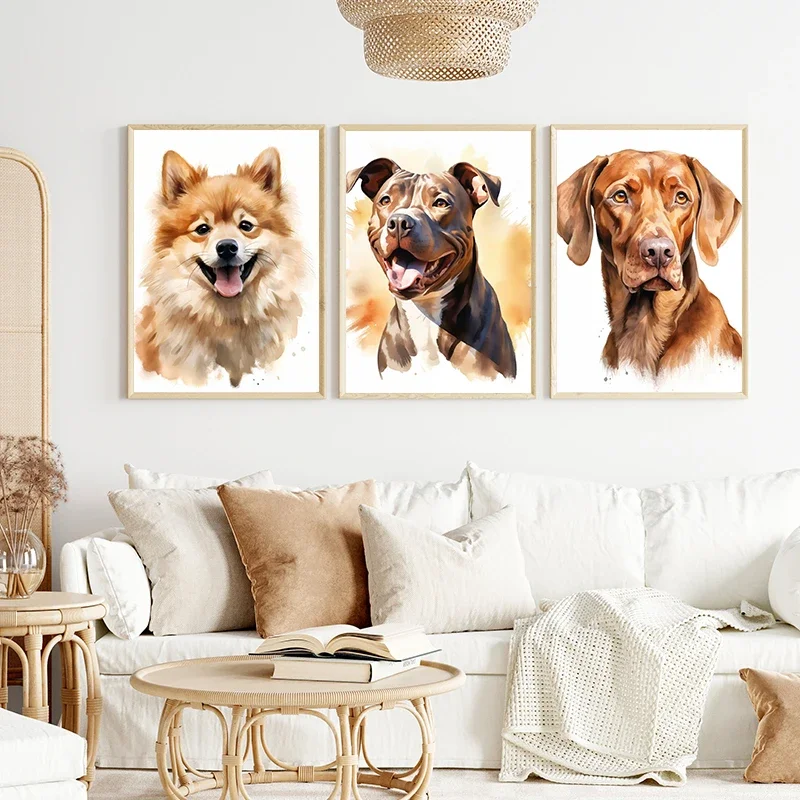 Multiple sizes 1pc frameless Canvas Painting,1pc frameless Canvas Painting Welsh Corgi Bulldog German Shepherd Labrador Rottweil