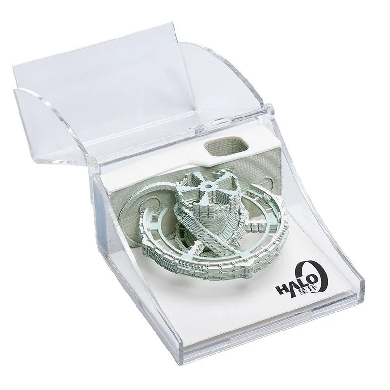 Anillo de estrella con temática de ciudad, papel en capas estéreo 3D tallado, nota adhesiva creativa Cultural con encanto arquitectónico cósmico