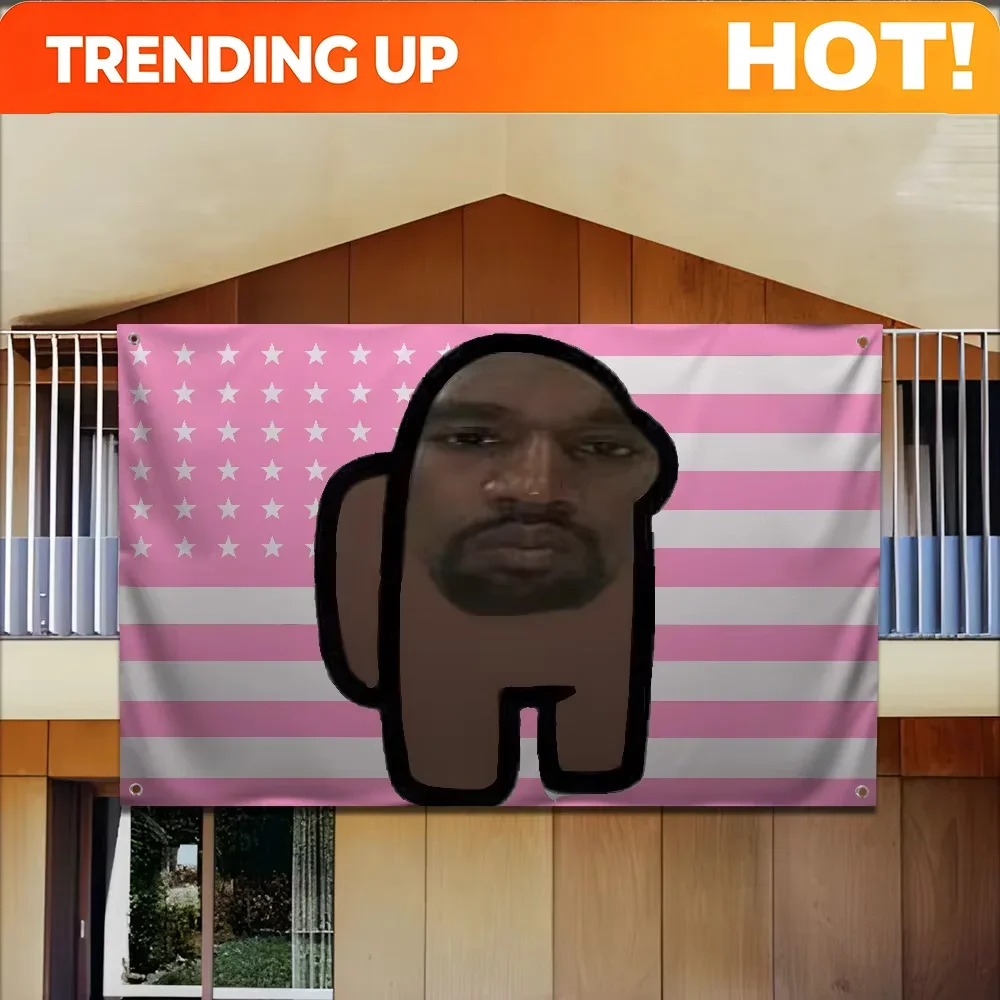 Customization Kanye West YE Funny Flag | Flat Print | Versatile For Bedroom, Party, Living Room, Balcony & Outdoor | Wall Decor