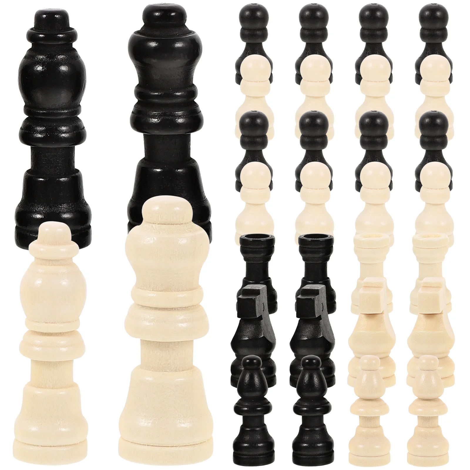 2 Sets Chess Pieces Board Games Pawns Magnetic Mini for Replacement Wood Travel