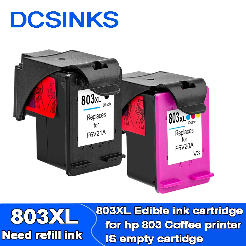 Empty Cartridge for HP 803 803XL coffee printer for HP 803 refillable ink cartridge for hp 803 coffee printer ( empty - no ink )