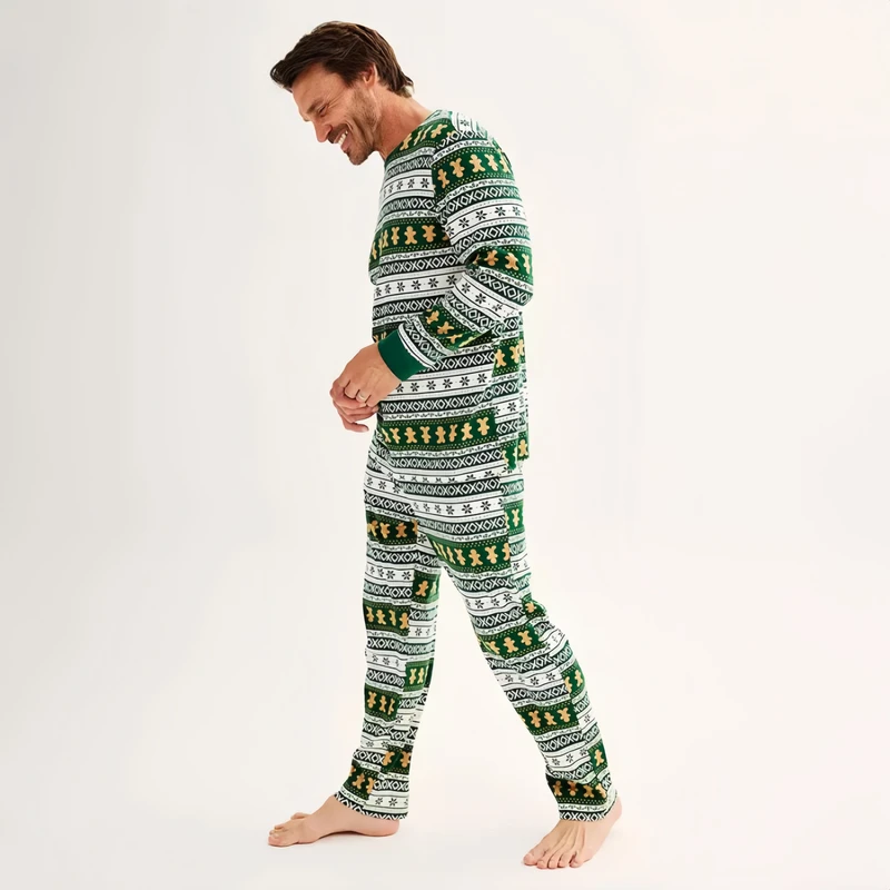 Gingerbread Man Vintage Print Christmas Pajamas Family Set 2025 New Year Men Women Kids Baby Gog Clothes Xmas Home Loungewear - view 5