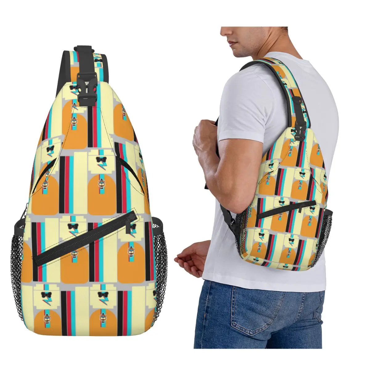 

Glamrock Freddy Fazbear Entertainment Chest Bag Men Sling Crossbody Backpack Chest Bag Traveling Hiking Daypack Shoulder Bag