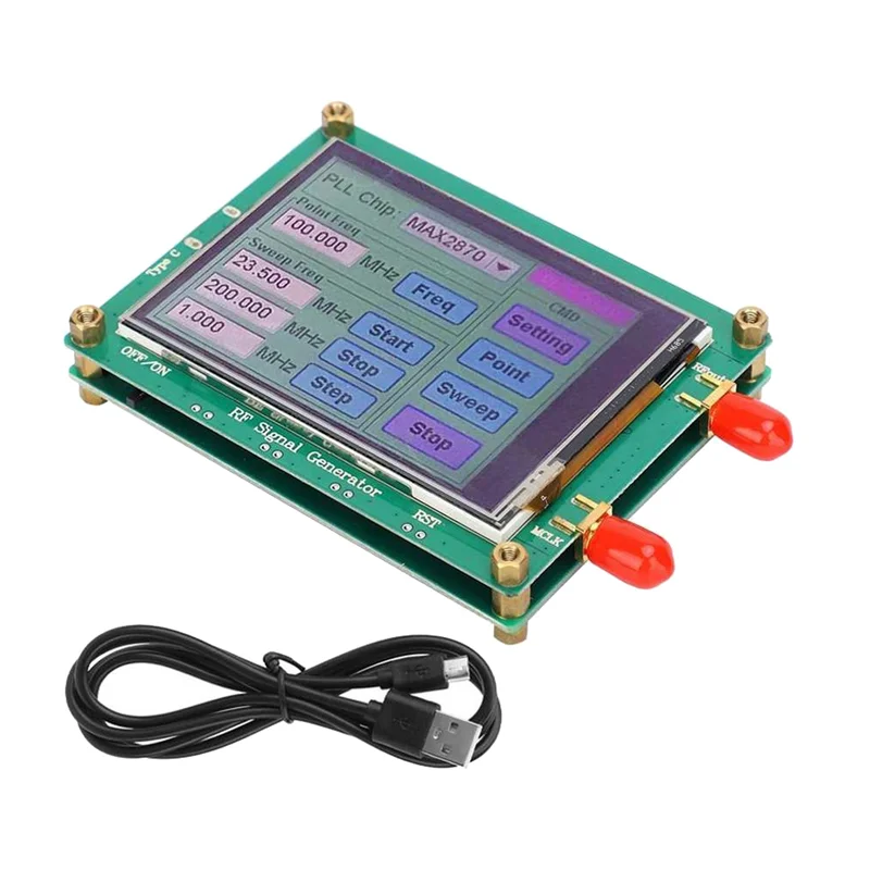 Trendy! MAX2870 23.5MHz-6000MHz RF Signal Source Generator Module High Stability Low Noise LCD Display Signal Sensor Meter