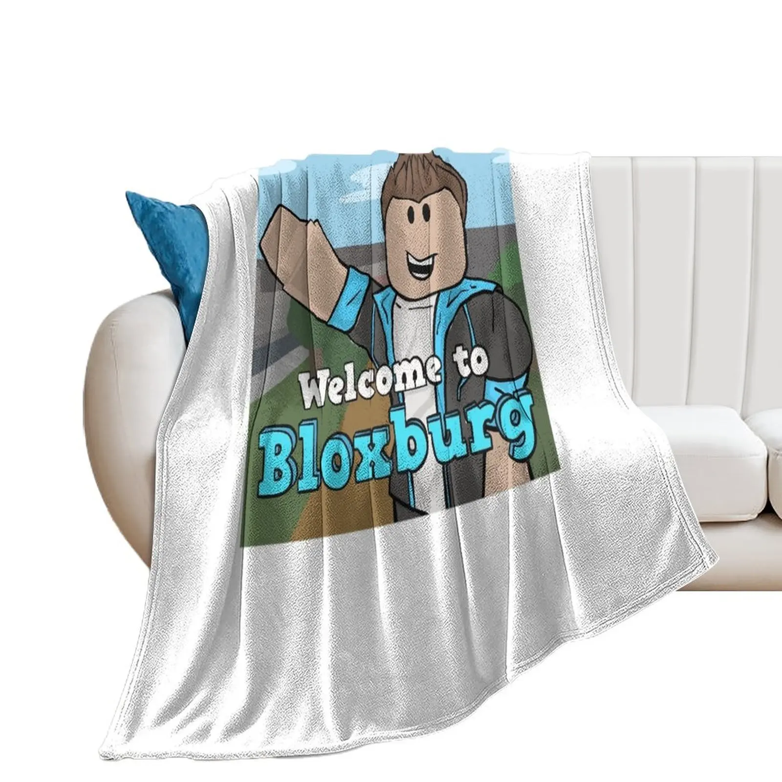 

Welcomeq to Bloxburg Throw Blanket Thins christmas gifts For Decorative Sofa Furry Blankets