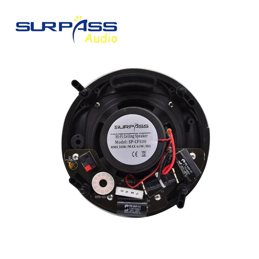 مكبر صوت قوي للسقف المحوري ستيريو هاي فاي، نظام BGM للموسيقى، 8 أوم مناسب لغرفة النوم/غرفة الاجتماعات/المقهى