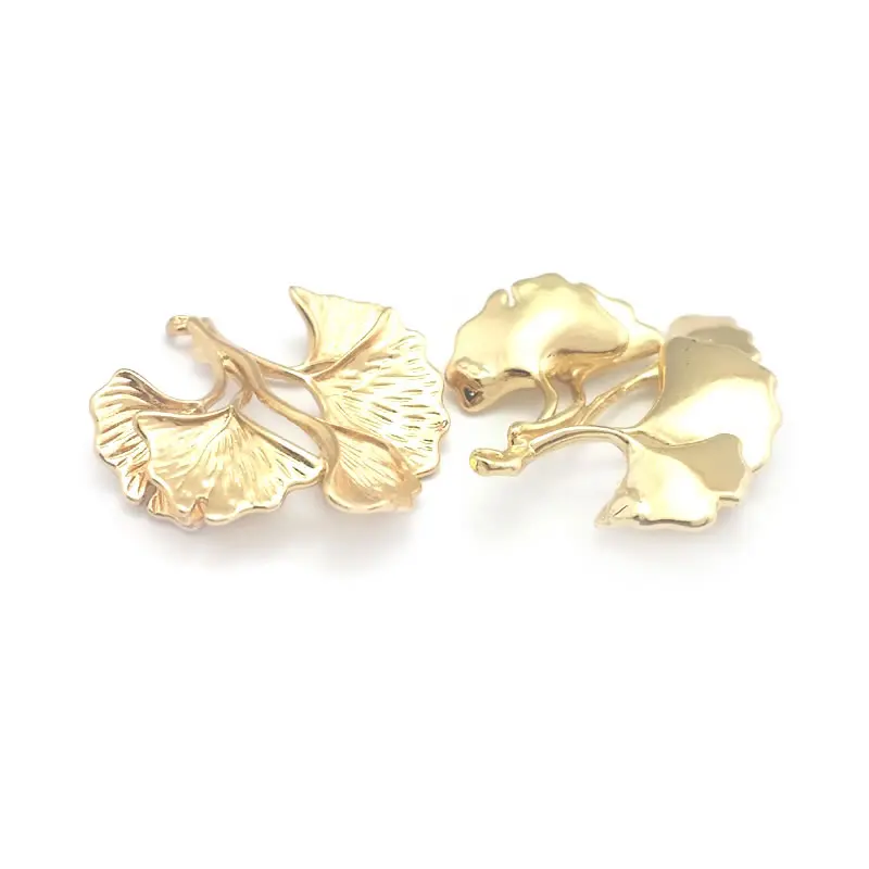 10PCS 23x25MM High Quality 18K Gold Color Brass Ginkgo Leaves Charms Pendants Jewelry Necklace Making Findings Accessories