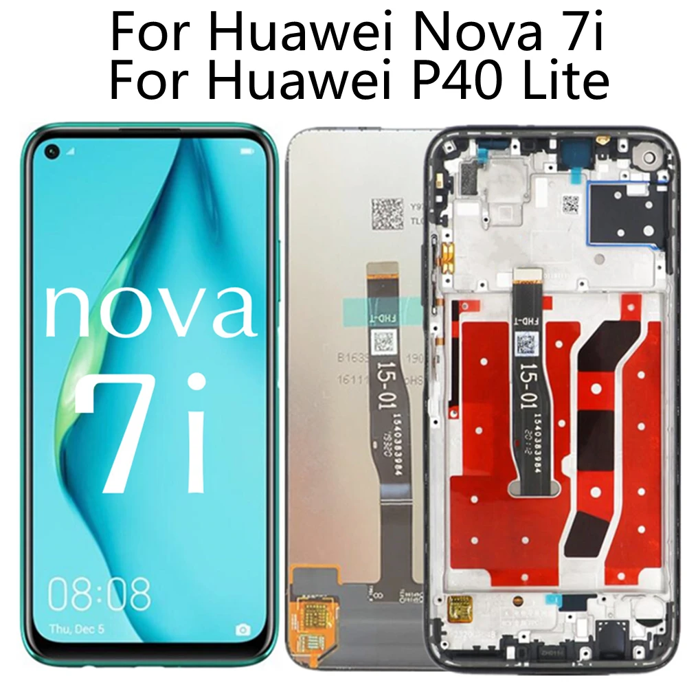 

6.4 LCD For Huawei P40 Lite JNY-LX1 LCD Display 10 Touch Screen Replacement For Nova 7i JNY-LX2 P 40 Lite Lcd Screen