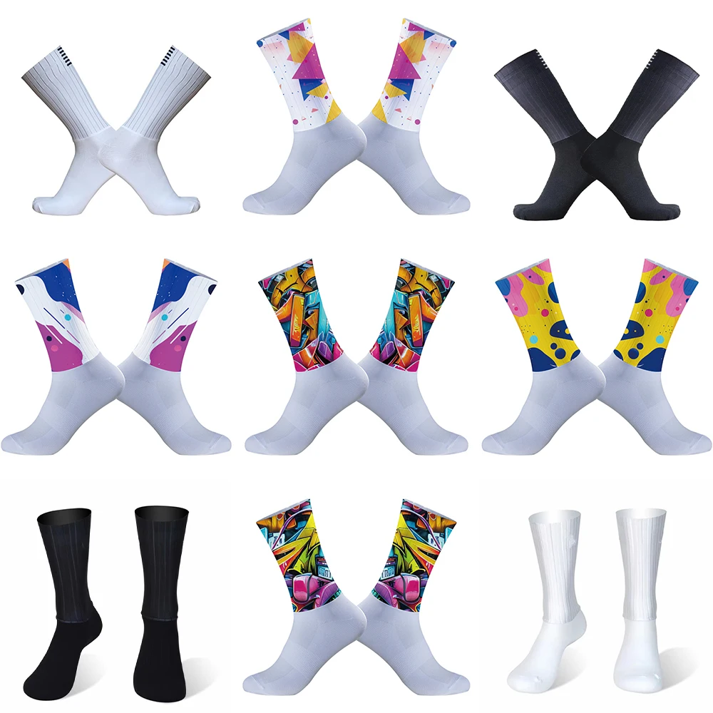 

Anti Slip Silicone Socks 2024 Cycling Socks Men Bicycle Sport Running Bike Socks