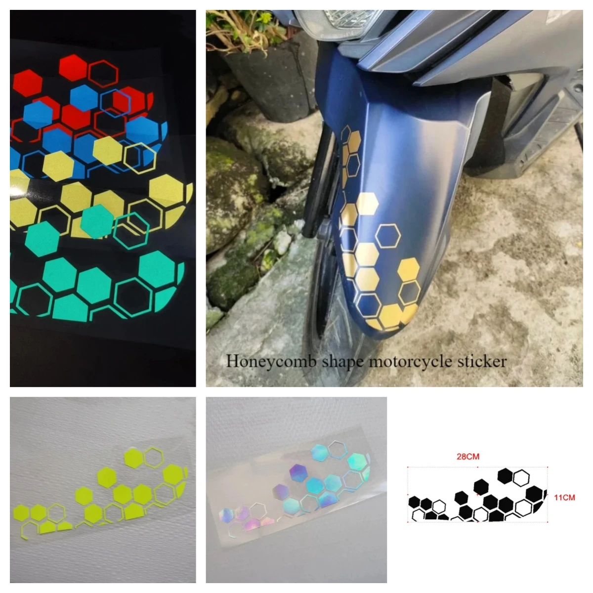 

Motorcycle sticker Honeycomb car sticker, creative modification motorcycle battery sticker, body decoration