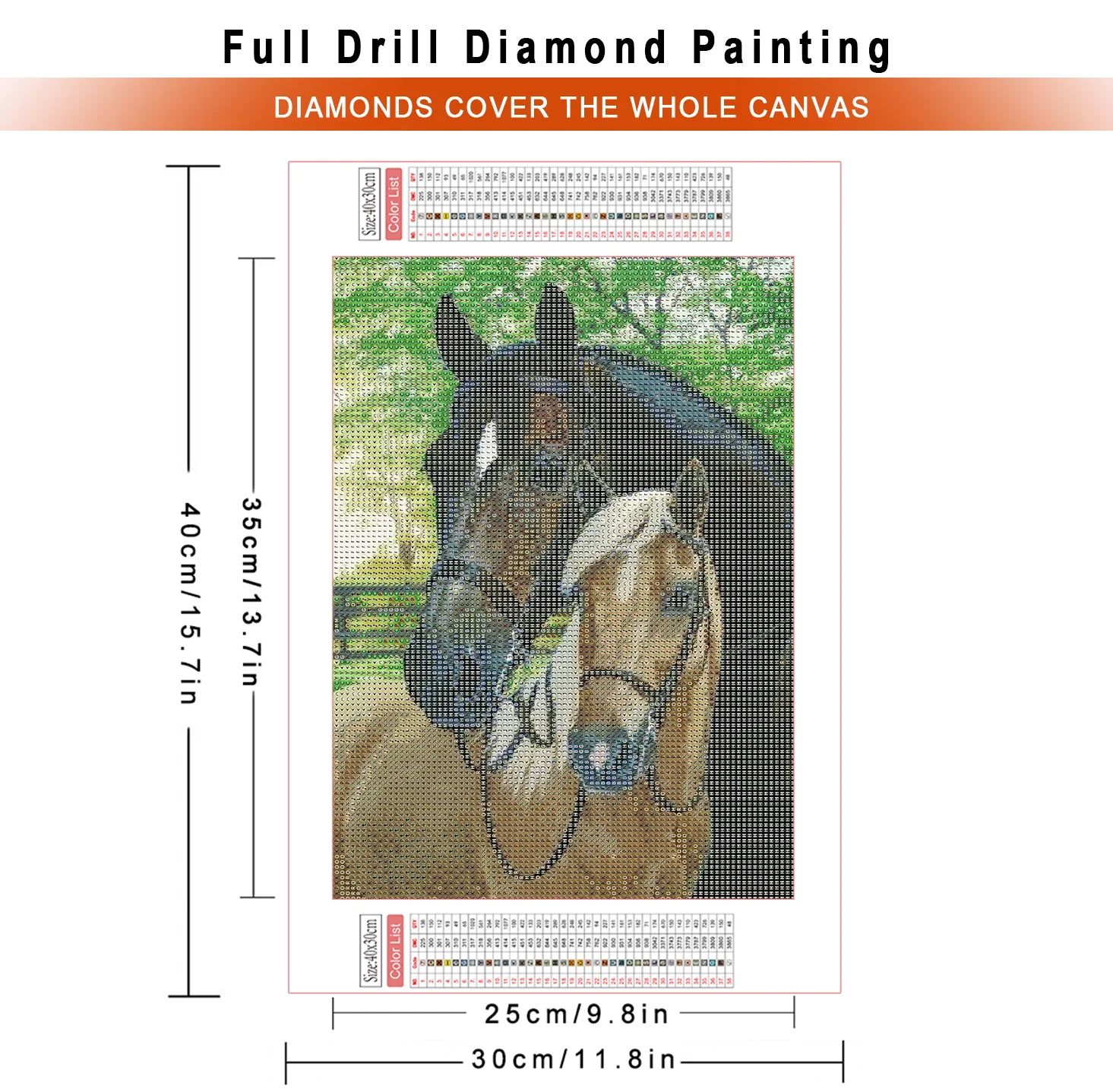 AZQSD Diamond Painting Kits Horse Animal Cross Stitch Needlework Embroidery Sale Home Decor Rhinestones 30x40cm Crafts