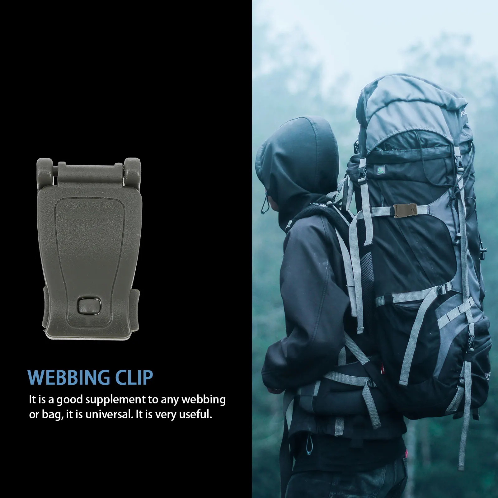 

12pcs Backpack Webbing Buckle Premium Material for Outdoor Camping Mountaineering Running Adjustable Connector Replacement