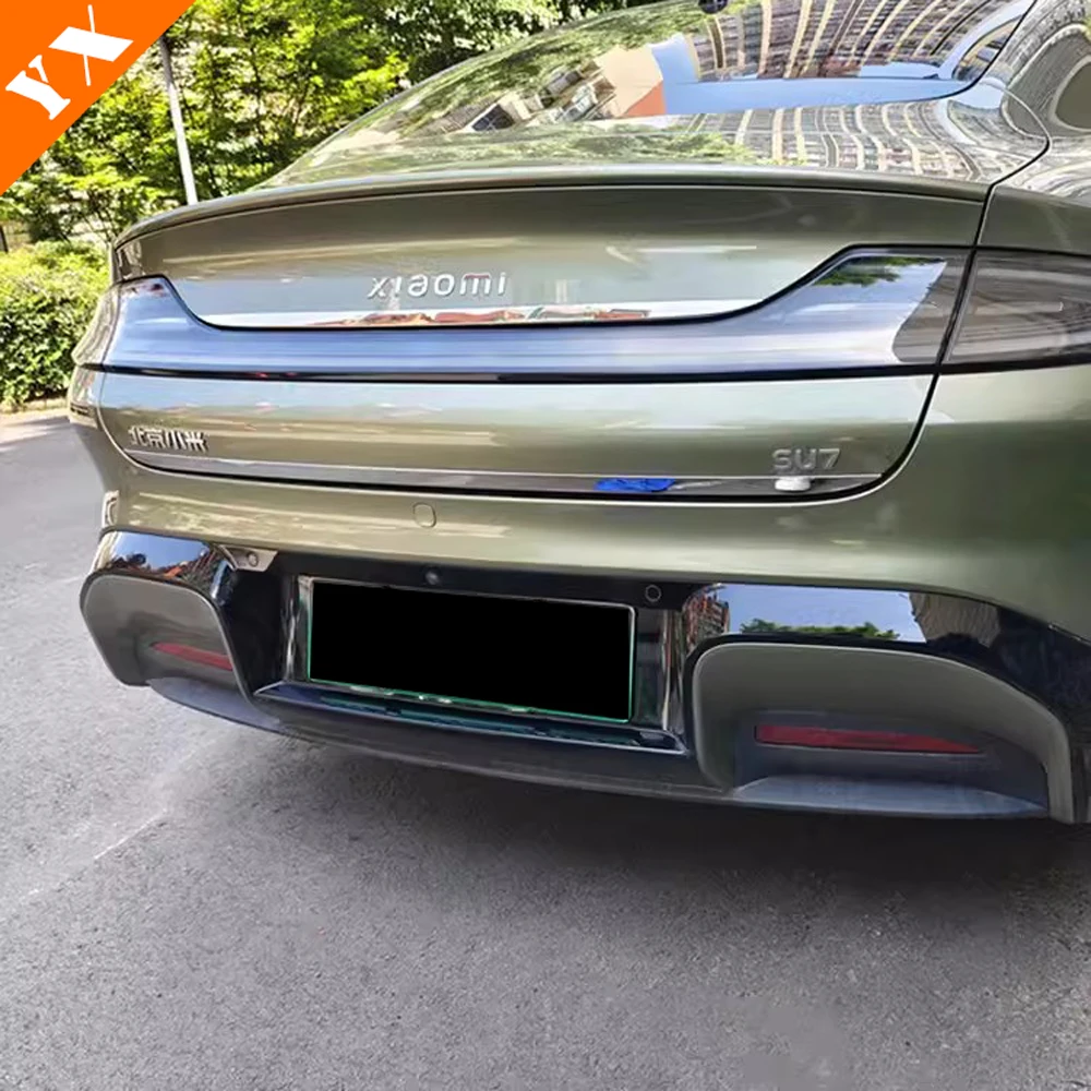 لشاومي SU7 برو ماكس اكسسوارات 2024 المقاوم للصدأ الخارجي تقليم سيارة الذيل الوفير الكسوة الباب الخلفي تقليم الديكور غطاء للحماية