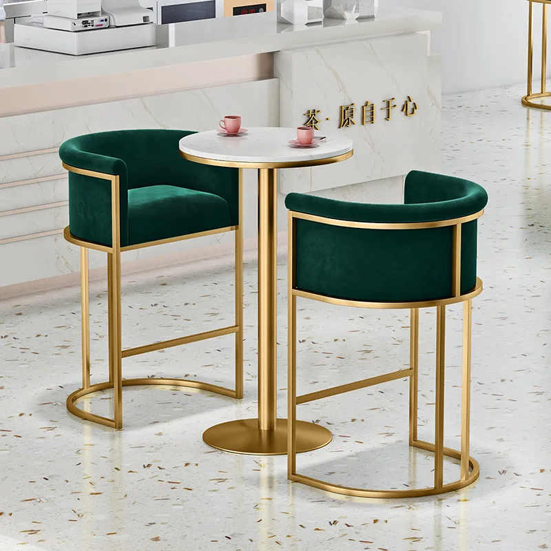 !@Nordic Style Simple Modern Bar Chair with Popular Iron Metal Frame High Stool Dining for Home Outdoor Kitchen Exterior