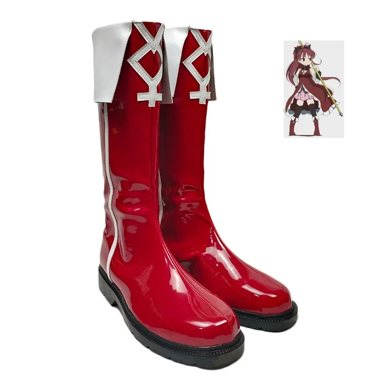 

Puella Magi Modoka Magica Sakura Kyouko Cosplay Shoes Halloween Anime Fiest Boots